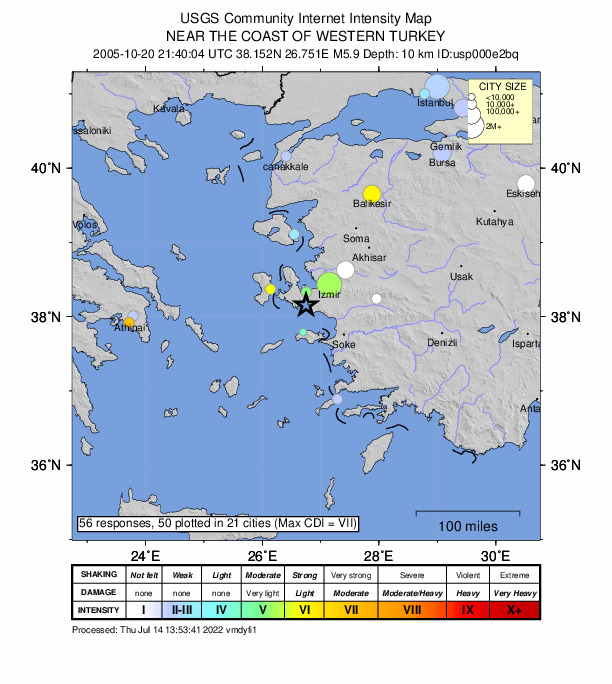 Did You Feel It? map: shaking reported by the public