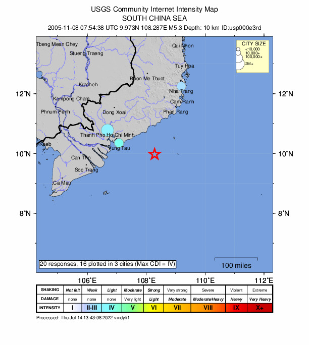 Did You Feel It? map: shaking reported by the public