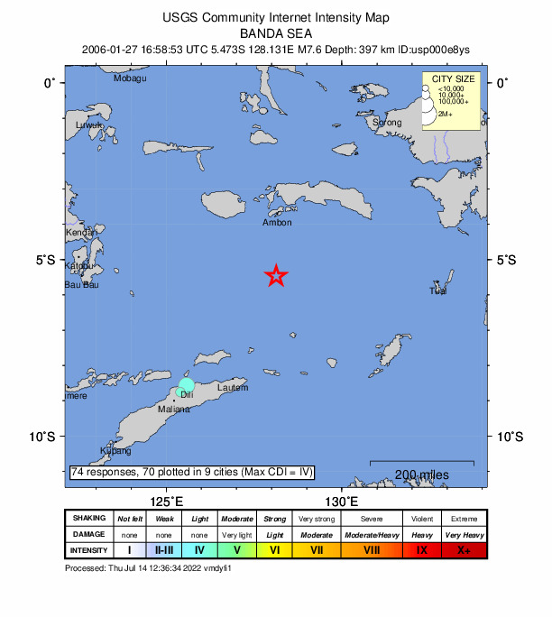 Did You Feel It? map: shaking reported by the public