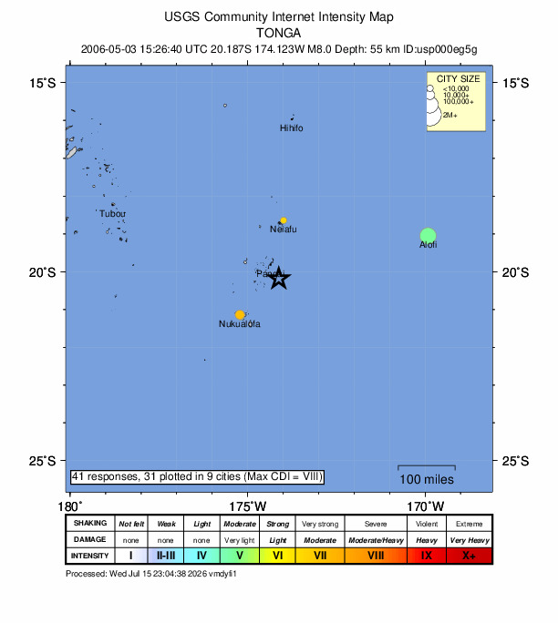 Did You Feel It? map: shaking reported by the public