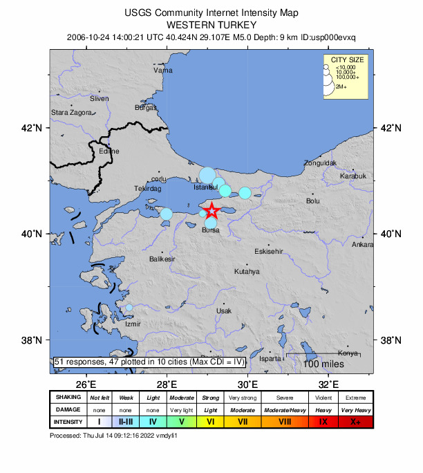Did You Feel It? map: shaking reported by the public