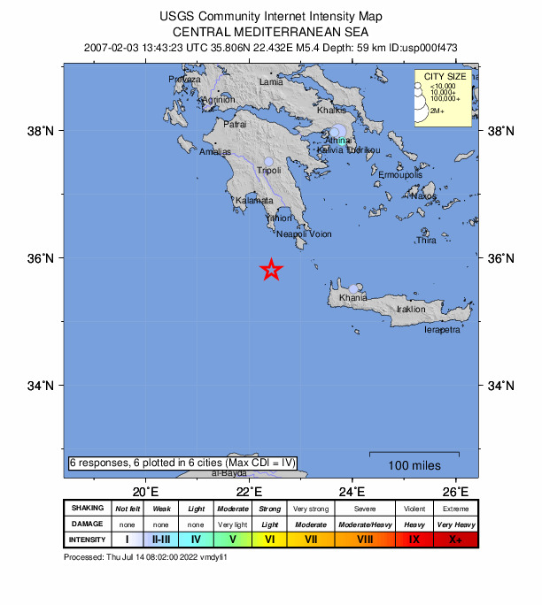 Did You Feel It? map: shaking reported by the public