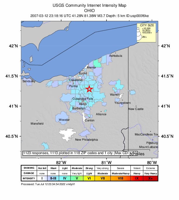 Did You Feel It? map: shaking reported by the public