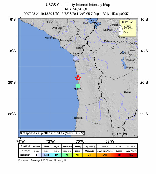 Did You Feel It? map: shaking reported by the public