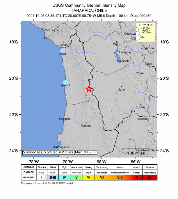 Did You Feel It? map: shaking reported by the public