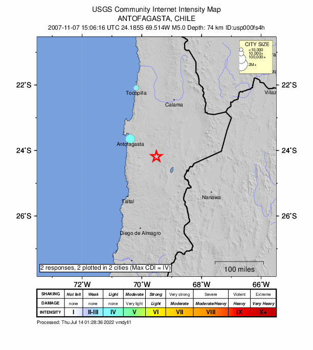 Did You Feel It? map: shaking reported by the public