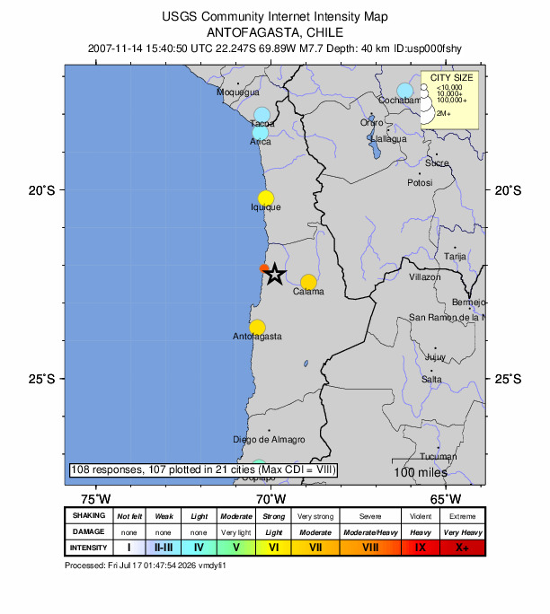 Did You Feel It? map: shaking reported by the public