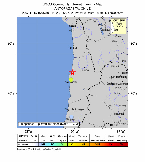 Did You Feel It? map: shaking reported by the public