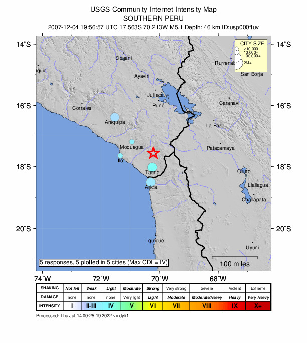 Did You Feel It? map: shaking reported by the public