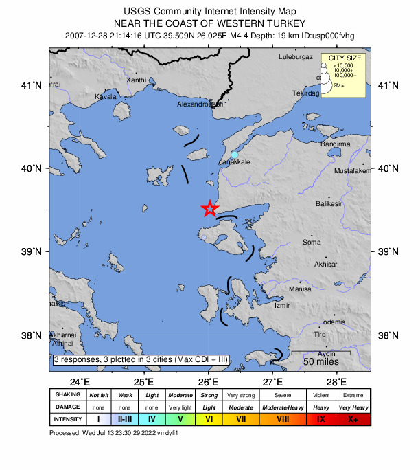 Did You Feel It? map: shaking reported by the public