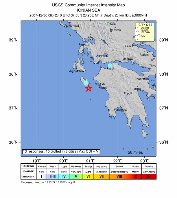 Did You Feel It? map: shaking reported by the public