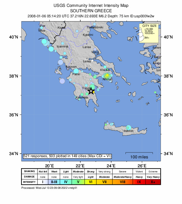 Did You Feel It? map: shaking reported by the public