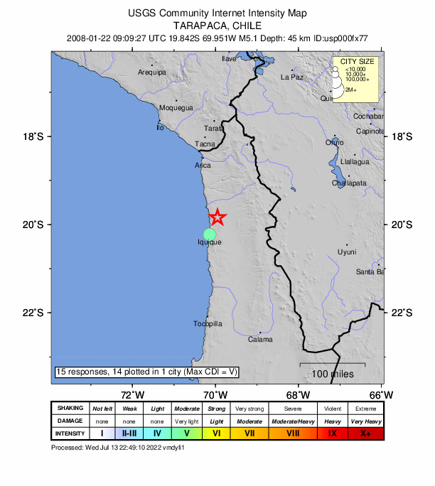 Did You Feel It? map: shaking reported by the public