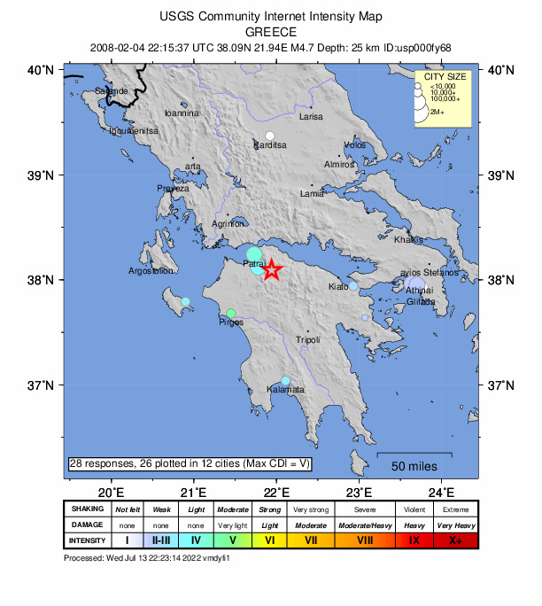Did You Feel It? map: shaking reported by the public