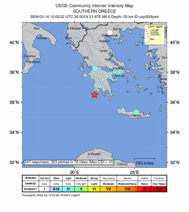 Did You Feel It? map: shaking reported by the public