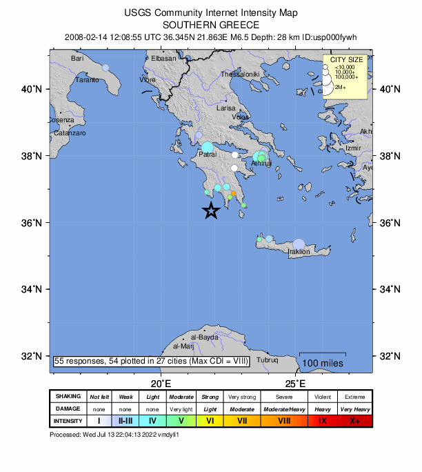 Did You Feel It? map: shaking reported by the public