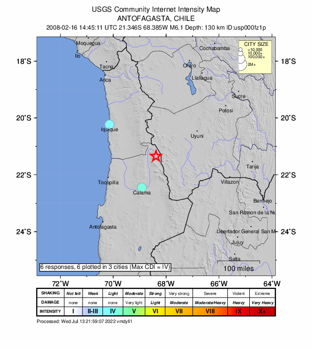 Did You Feel It? map: shaking reported by the public
