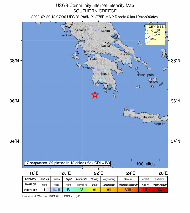 Did You Feel It? map: shaking reported by the public