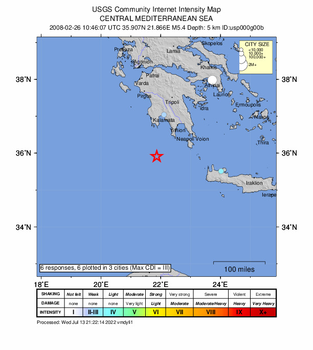 Did You Feel It? map: shaking reported by the public