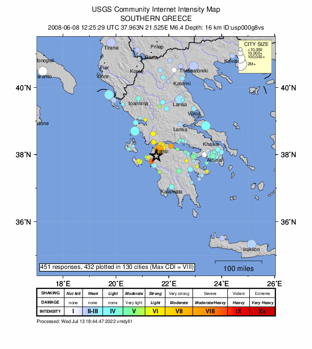 Did You Feel It? map: shaking reported by the public