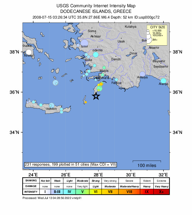 Did You Feel It? map: shaking reported by the public