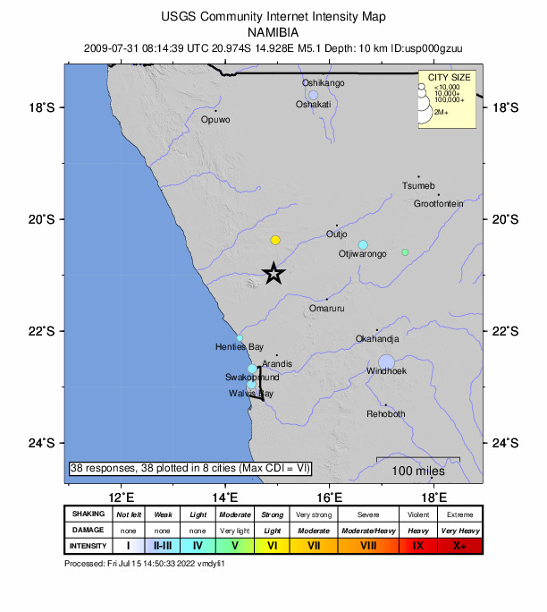 Did You Feel It? map: shaking reported by the public