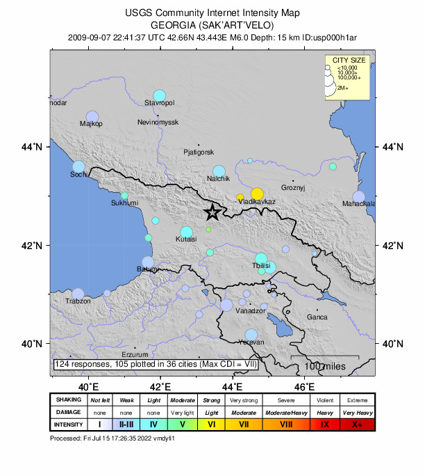 Did You Feel It? map: shaking reported by the public