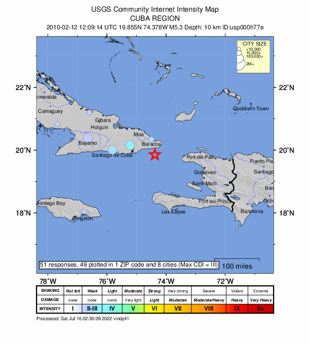 Did You Feel It? map: shaking reported by the public
