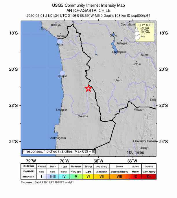 Did You Feel It? map: shaking reported by the public