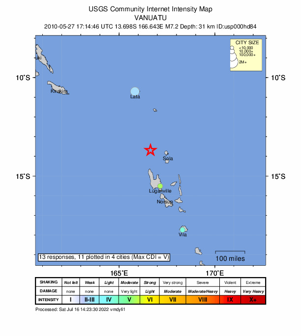 Did You Feel It? map: shaking reported by the public
