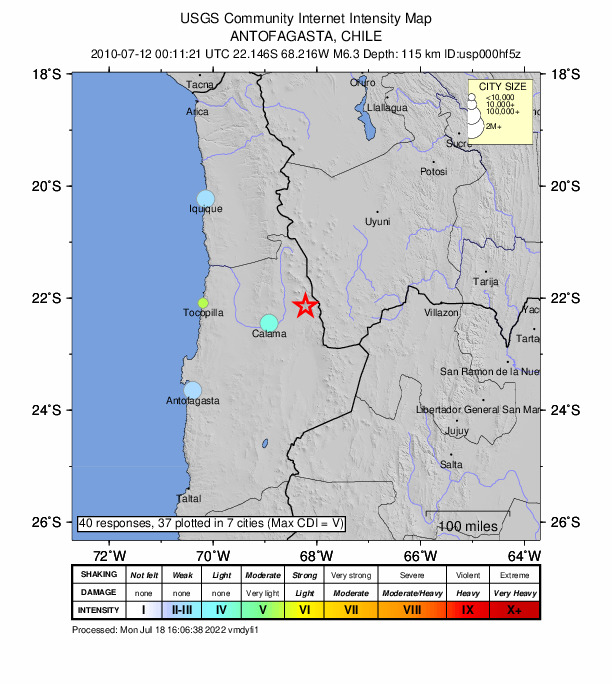 Did You Feel It? map: shaking reported by the public