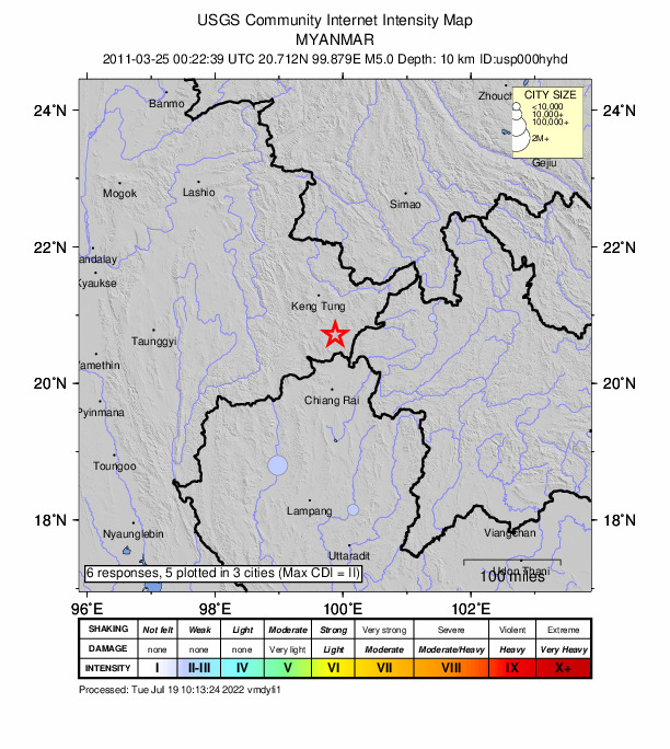 Did You Feel It? map: shaking reported by the public
