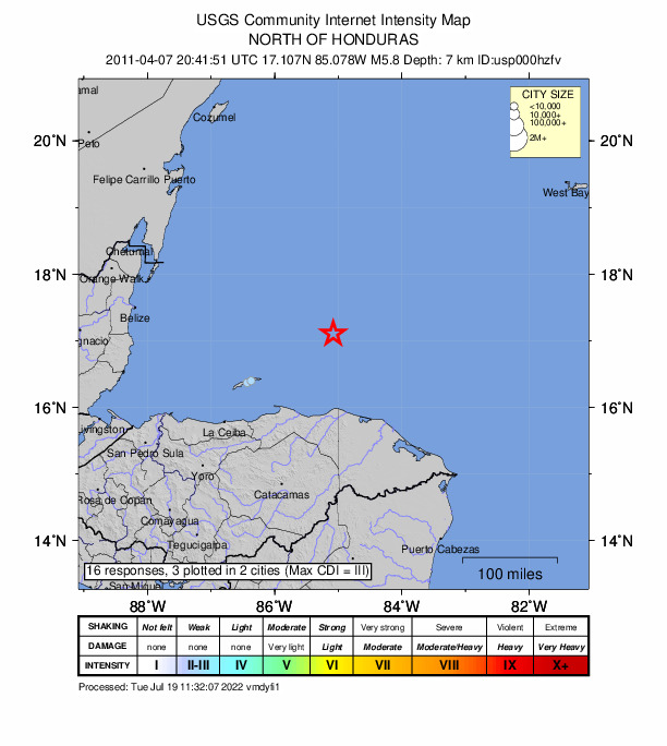 Did You Feel It? map: shaking reported by the public