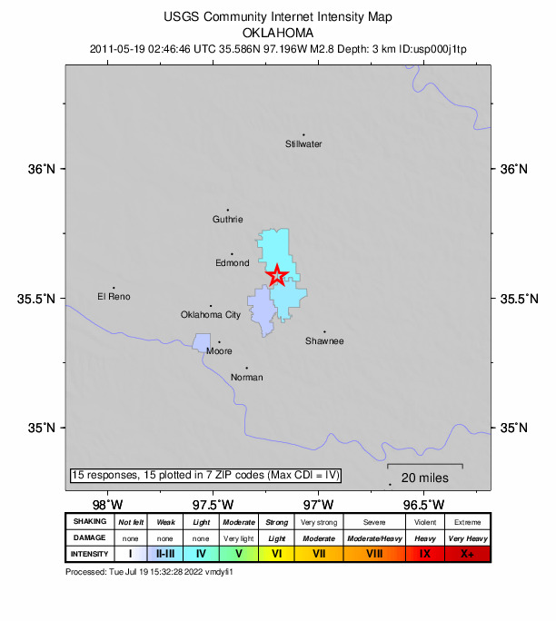Did You Feel It? map: shaking reported by the public