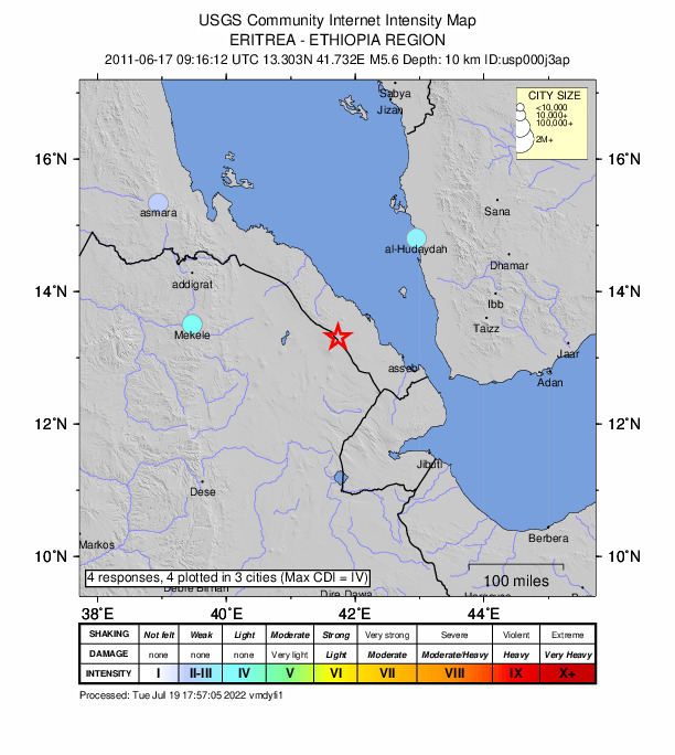Did You Feel It? map: shaking reported by the public