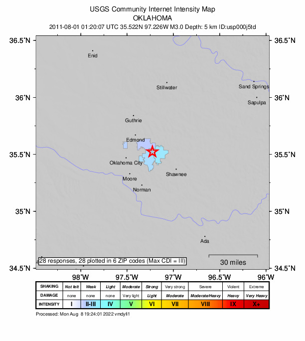 Did You Feel It? map: shaking reported by the public