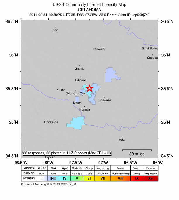 Did You Feel It? map: shaking reported by the public
