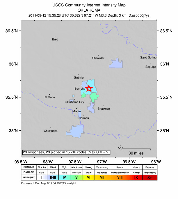 Did You Feel It? map: shaking reported by the public