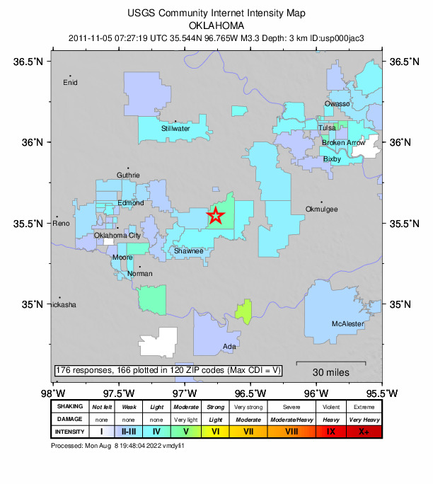 Did You Feel It? map: shaking reported by the public