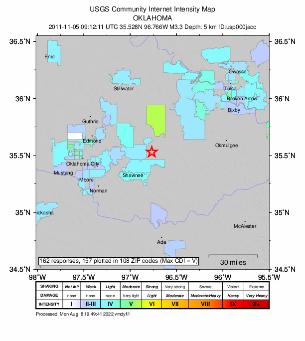 Did You Feel It? map: shaking reported by the public
