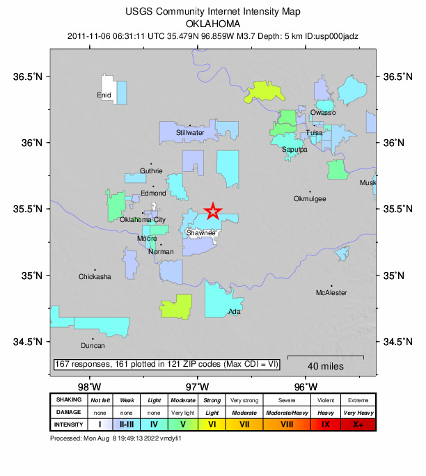 Did You Feel It? map: shaking reported by the public