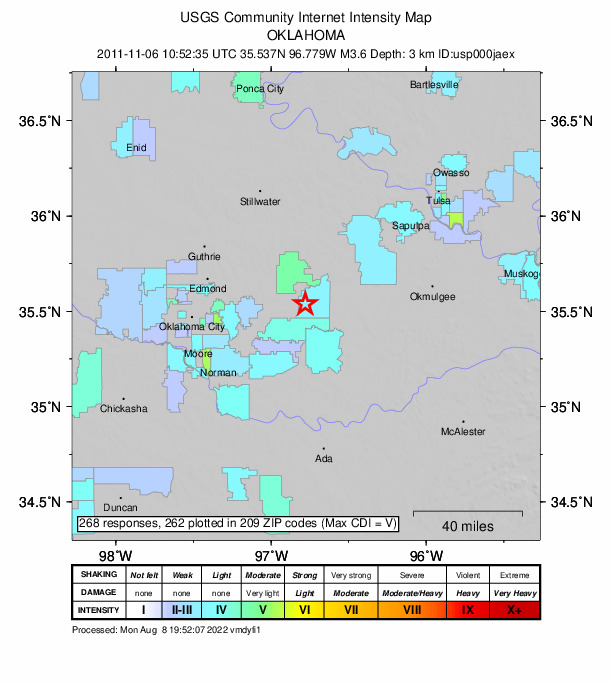 Did You Feel It? map: shaking reported by the public