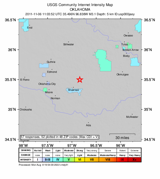 Did You Feel It? map: shaking reported by the public