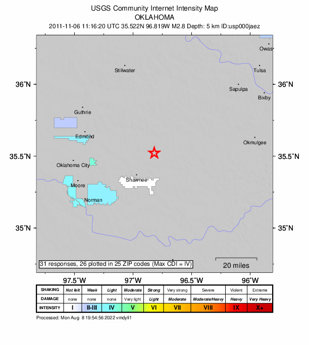 Did You Feel It? map: shaking reported by the public