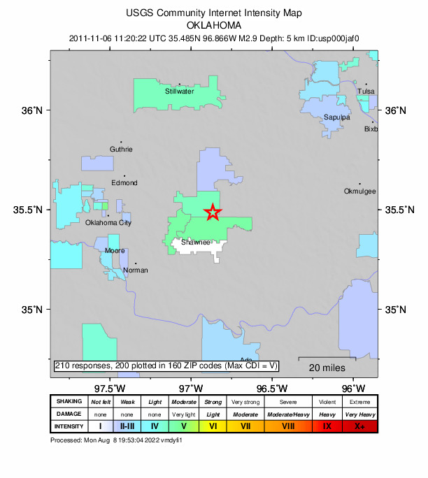 Did You Feel It? map: shaking reported by the public