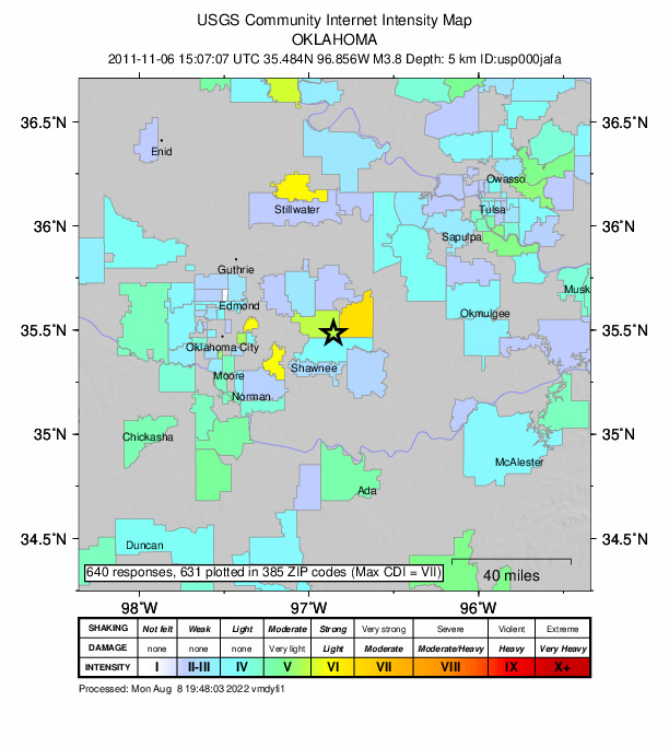 Did You Feel It? map: shaking reported by the public