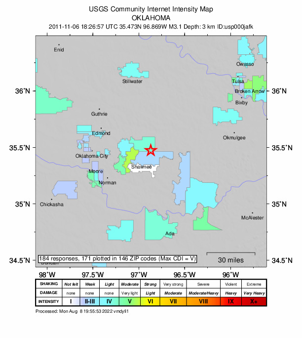 Did You Feel It? map: shaking reported by the public