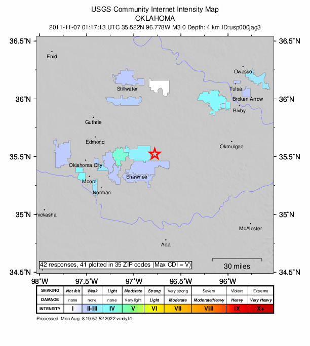 Did You Feel It? map: shaking reported by the public