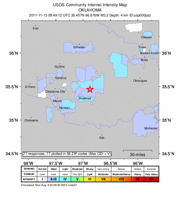 Did You Feel It? map: shaking reported by the public