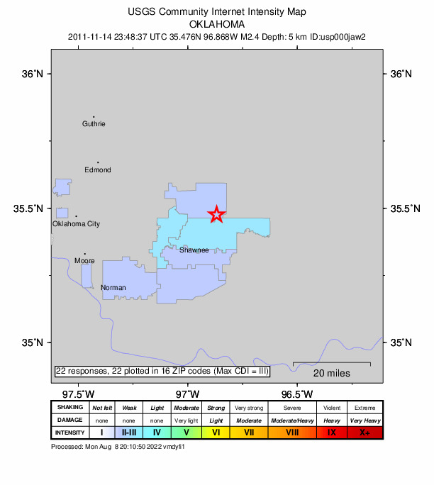 Did You Feel It? map: shaking reported by the public